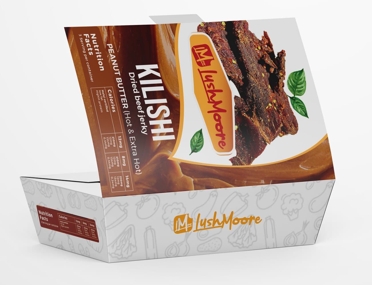 Open LushMoore Kilishi Peanut Butter box